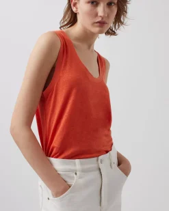 Femme Comptoir des Cotonniers T-Shirt Sans Manches En Lin