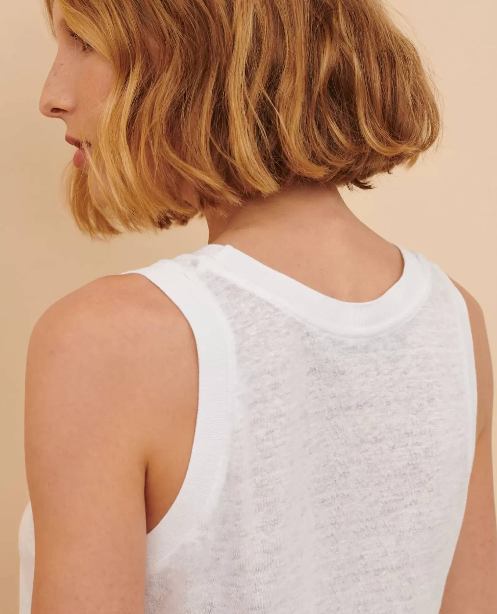 Femme Comptoir des Cotonniers T-Shirt Sans Manches En Lin