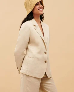 Femme Comptoir des Cotonniers Veste De Blazer En Lin Melange